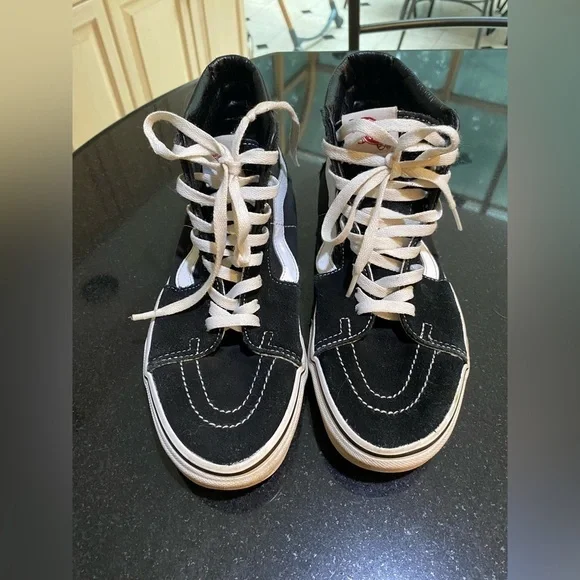 VANS Black HIGH-TOP SKATE SHOES size 9.5 W - Picture 2 of 7
